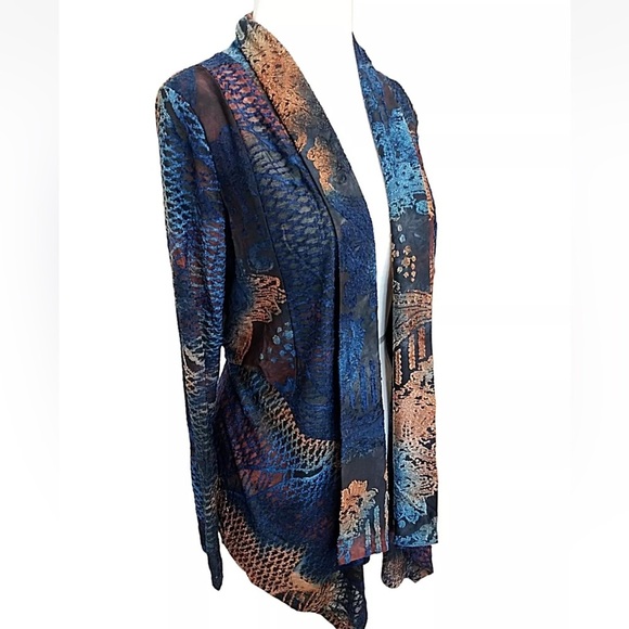 KAMANA Open Front Multicolor Waterfall Cardigan, XL or Extra Large - Picture 1 of 11